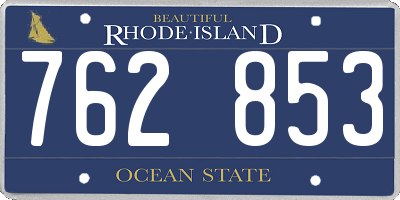 RI license plate 762853