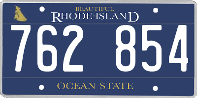 RI license plate 762854
