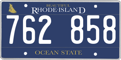 RI license plate 762858