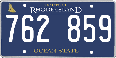 RI license plate 762859