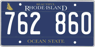 RI license plate 762860