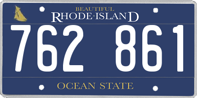 RI license plate 762861