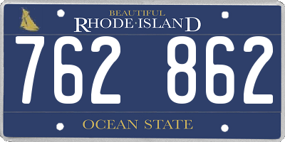 RI license plate 762862