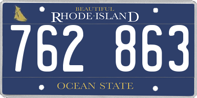 RI license plate 762863