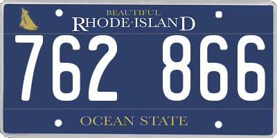RI license plate 762866