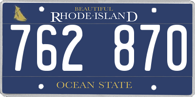 RI license plate 762870