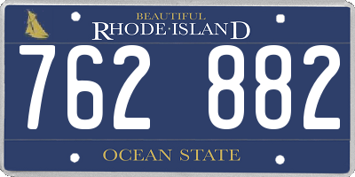 RI license plate 762882