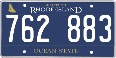 RI license plate 762883
