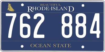 RI license plate 762884