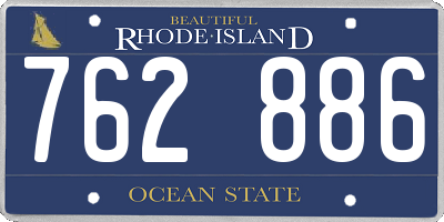 RI license plate 762886
