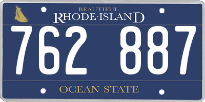 RI license plate 762887