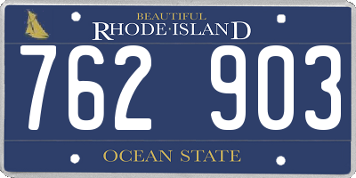 RI license plate 762903