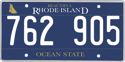 RI license plate 762905