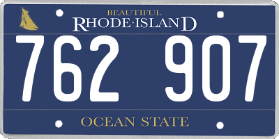 RI license plate 762907
