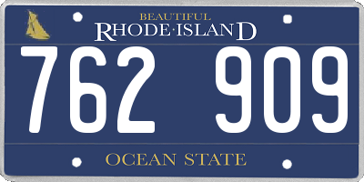 RI license plate 762909