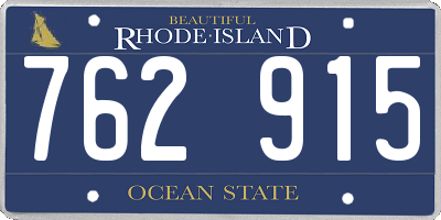 RI license plate 762915