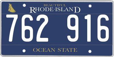 RI license plate 762916