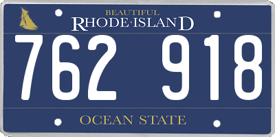RI license plate 762918