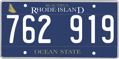 RI license plate 762919