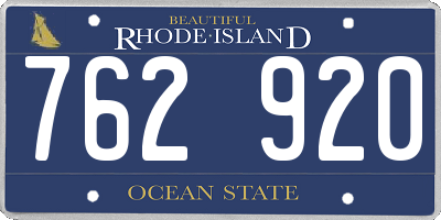 RI license plate 762920