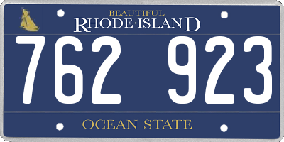 RI license plate 762923