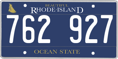 RI license plate 762927