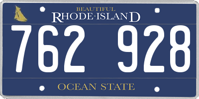 RI license plate 762928