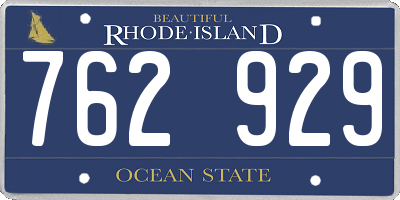 RI license plate 762929