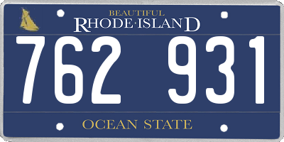 RI license plate 762931