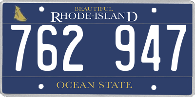 RI license plate 762947