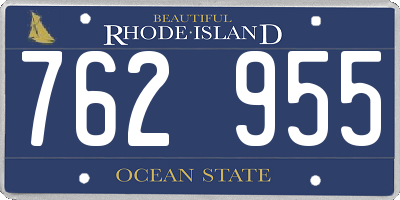 RI license plate 762955
