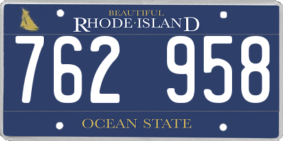 RI license plate 762958