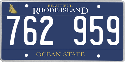 RI license plate 762959