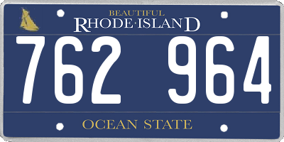 RI license plate 762964