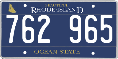 RI license plate 762965
