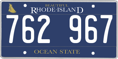 RI license plate 762967