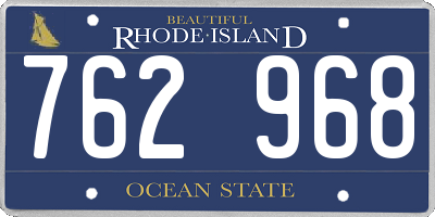 RI license plate 762968