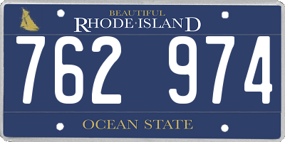 RI license plate 762974