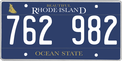 RI license plate 762982