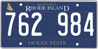 RI license plate 762984