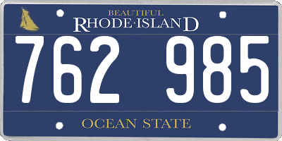 RI license plate 762985