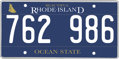 RI license plate 762986