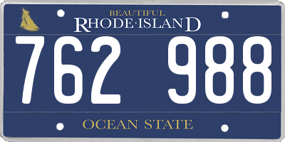 RI license plate 762988