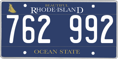 RI license plate 762992