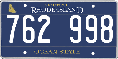 RI license plate 762998