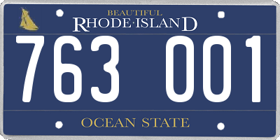 RI license plate 763001