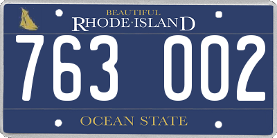 RI license plate 763002