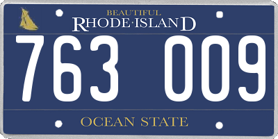 RI license plate 763009