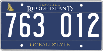 RI license plate 763012