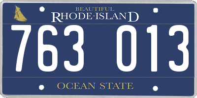 RI license plate 763013
